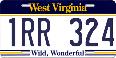 WV license plate 1RR324
