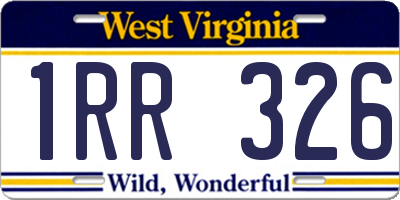 WV license plate 1RR326