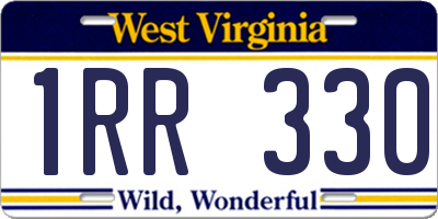 WV license plate 1RR330
