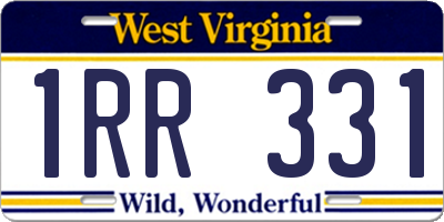 WV license plate 1RR331