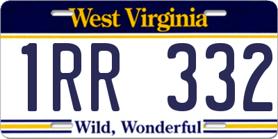WV license plate 1RR332