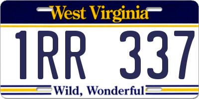WV license plate 1RR337