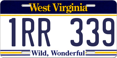 WV license plate 1RR339