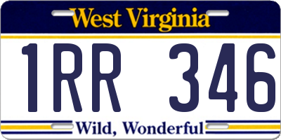 WV license plate 1RR346