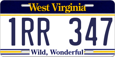 WV license plate 1RR347