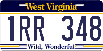 WV license plate 1RR348