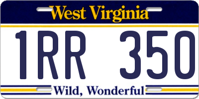 WV license plate 1RR350