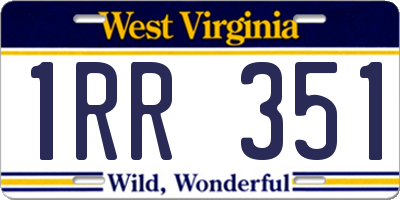 WV license plate 1RR351