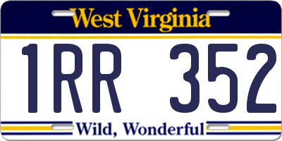 WV license plate 1RR352