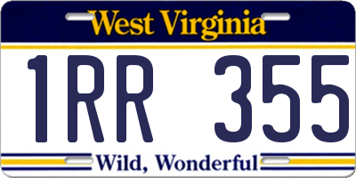 WV license plate 1RR355
