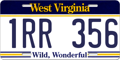 WV license plate 1RR356