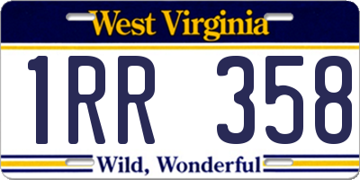 WV license plate 1RR358