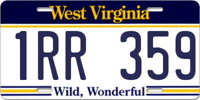 WV license plate 1RR359