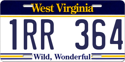 WV license plate 1RR364