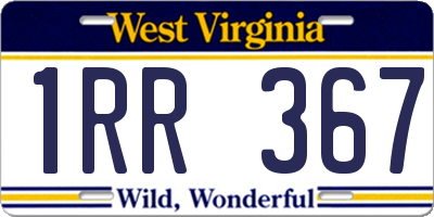 WV license plate 1RR367