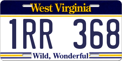 WV license plate 1RR368