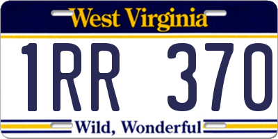 WV license plate 1RR370