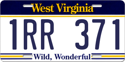 WV license plate 1RR371