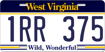 WV license plate 1RR375