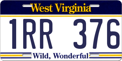 WV license plate 1RR376