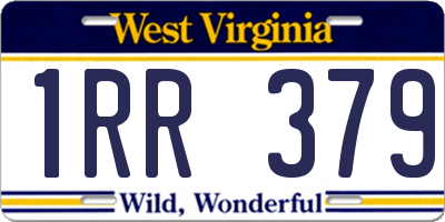 WV license plate 1RR379