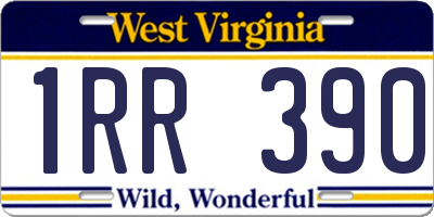 WV license plate 1RR390