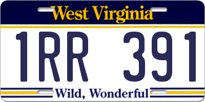 WV license plate 1RR391