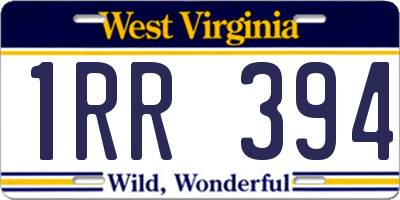 WV license plate 1RR394