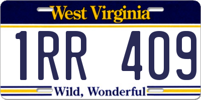 WV license plate 1RR409