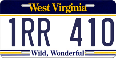 WV license plate 1RR410
