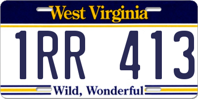 WV license plate 1RR413