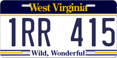 WV license plate 1RR415