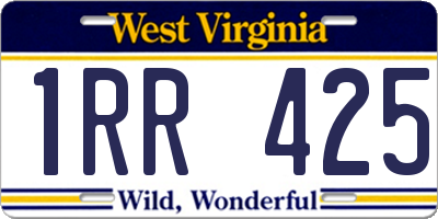 WV license plate 1RR425