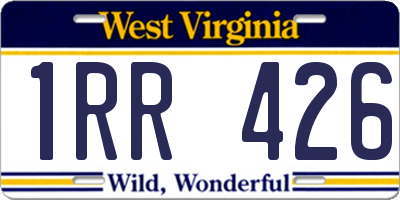 WV license plate 1RR426