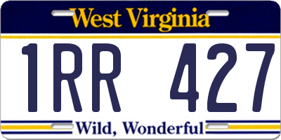 WV license plate 1RR427