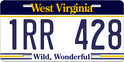 WV license plate 1RR428