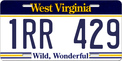 WV license plate 1RR429