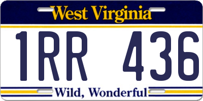 WV license plate 1RR436