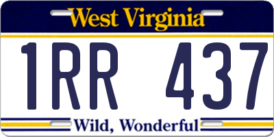 WV license plate 1RR437