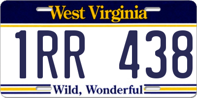 WV license plate 1RR438