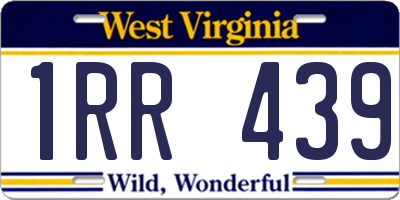 WV license plate 1RR439
