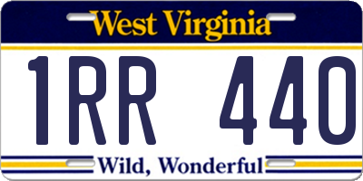 WV license plate 1RR440
