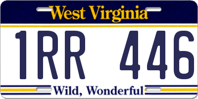 WV license plate 1RR446