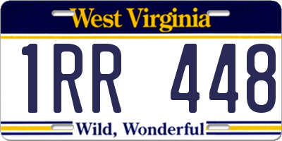 WV license plate 1RR448