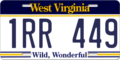 WV license plate 1RR449