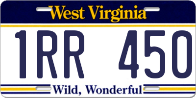WV license plate 1RR450
