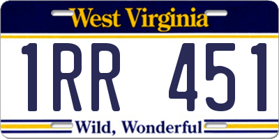WV license plate 1RR451
