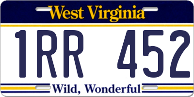 WV license plate 1RR452