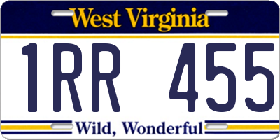 WV license plate 1RR455