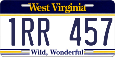 WV license plate 1RR457